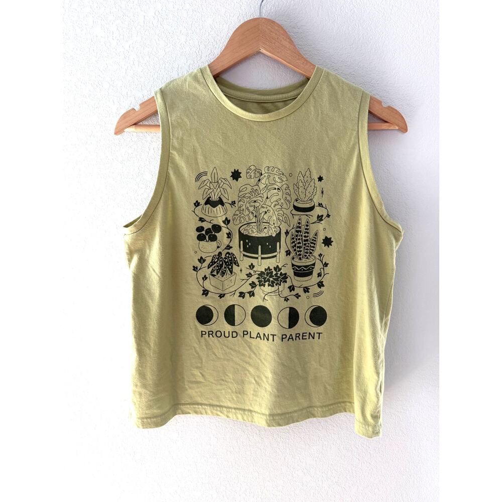 Target Proud Plant Parent Graphic Muscle Tank Top Sage Green Sleeveless Size S